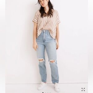NWT Madewell The Curvy Perfect Vintage Jean, Danby Wash: Ripped Edition, Size 27